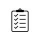 Icon clipboard checklist or document with checkmarck with text in flat style. EPS 10